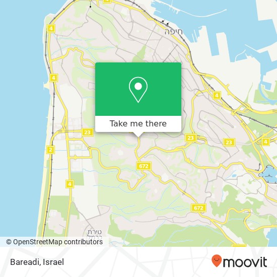Карта Bareadi, שדרות מוריה חיפה, חיפה, 30000