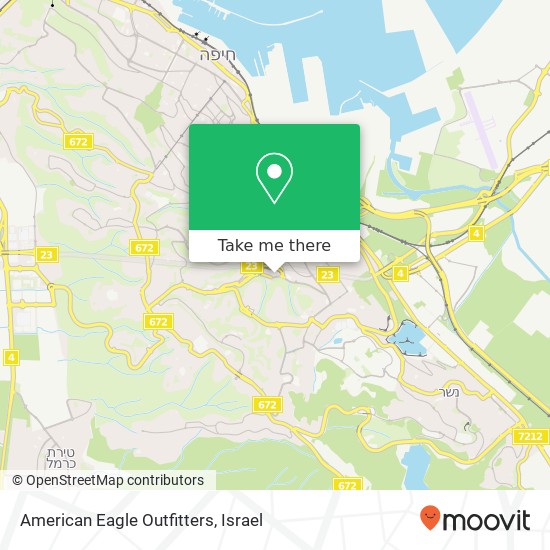 Карта American Eagle Outfitters, דרך שמחה גולן 54 רמת חן, חיפה, 30000
