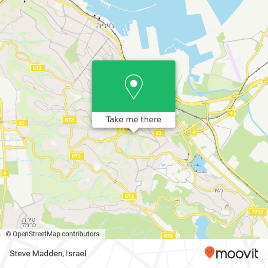 Карта Steve Madden, דרך שמחה גולן חיפה, חיפה, 30000
