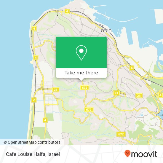 Карта Cafe Louise Haifa, רחל כרמליה, חיפה, 30000