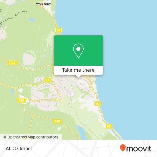 ALDO, יהודה הלוי טבריה, כנרת, 14000 map