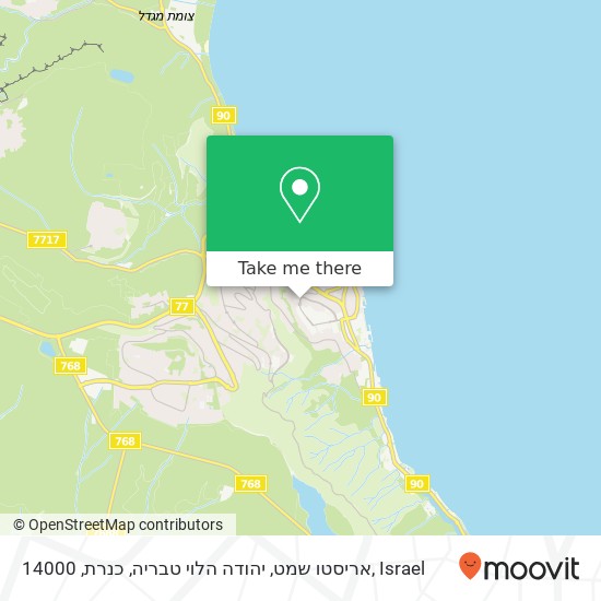 אריסטו שמט, יהודה הלוי טבריה, כנרת, 14000 map
