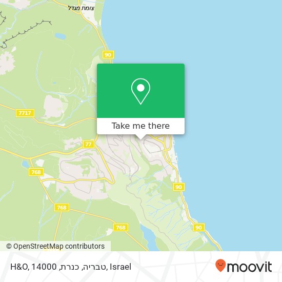 H&O, טבריה, כנרת, 14000 map