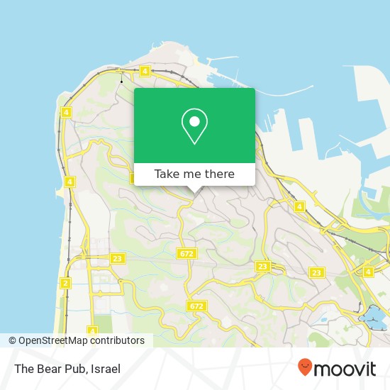 Карта The Bear Pub, שדרות הנשיא כרמל מרכזי, חיפה, 34641