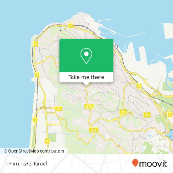 Карта פיצה מוריה, שדרות מוריה חיפה, חיפה, 30000