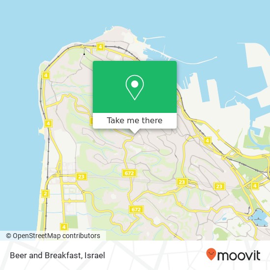 Карта Beer and Breakfast, שדרות הנשיא כרמל מרכזי, חיפה, 34634