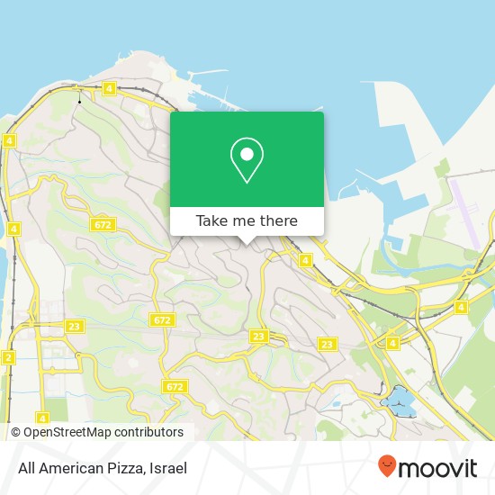 All American Pizza, בר כוכבא חיפה, חיפה, 30000 map