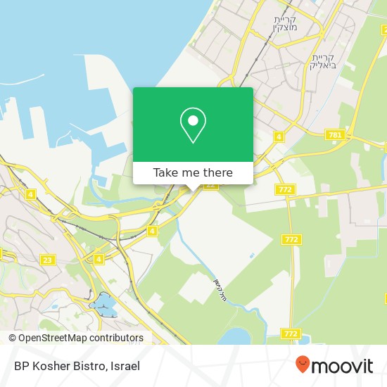 Карта BP Kosher Bistro, שדרות ההסתדרות 157 אזור התעשייה הישן, חיפה, 30000
