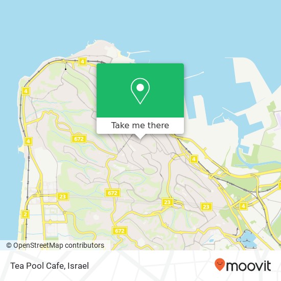 Карта Tea Pool Cafe, מסדה 1 הדר, חיפה, 33074