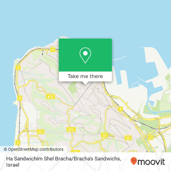 Ha Sandwichim Shel Bracha / Bracha's Sandwichs, שבתאי לוי ואדי ניסנאס, חיפה, 33304 map