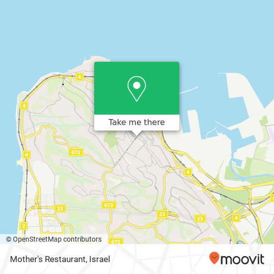 Карта Mother's Restaurant, הנביאים הדר, חיפה, 33305