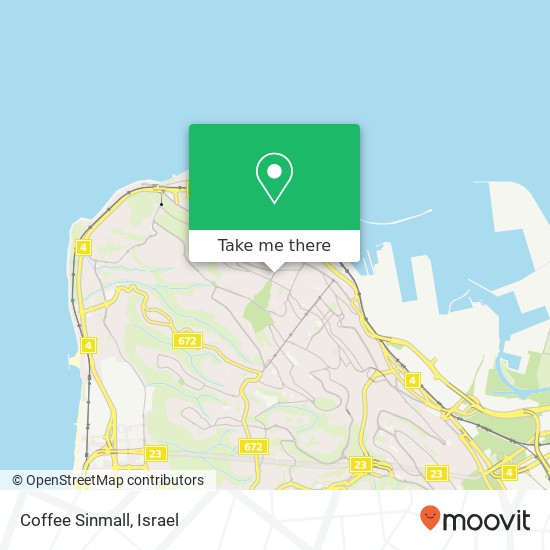 Coffee Sinmall, סמטת הכנסיה המושבה הגרמנית, חיפה, 30000 map