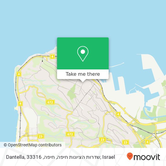Карта Dantella, שדרות הציונות חיפה, חיפה, 33316