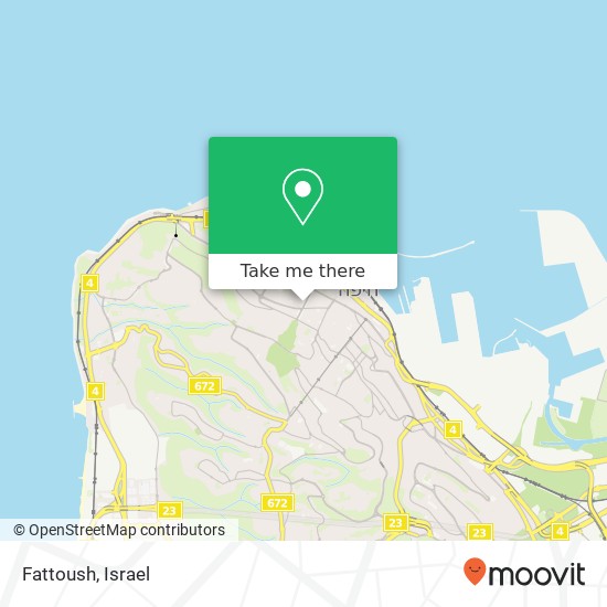 Карта Fattoush, שדרות בן גוריון 38 המושבה הגרמנית, חיפה, 30000