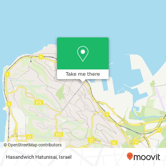 Карта Hasandwich Hatunisai, נחום דוברין עיר תחתית, חיפה, 33034