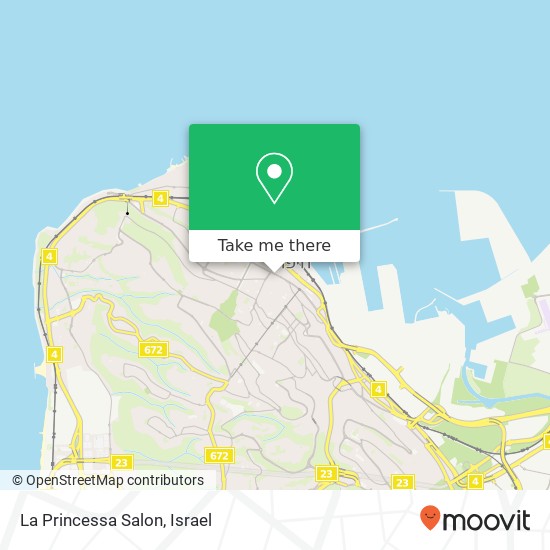 Карта La Princessa Salon, שדרות המגינים חיפה, חיפה, 33265