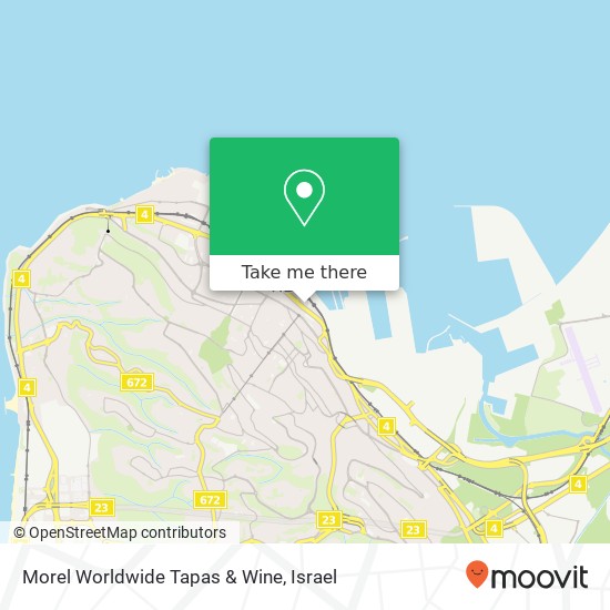 Карта Morel Worldwide Tapas & Wine, עיר תחתית, חיפה, 30000