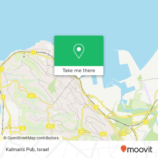 Карта Kalman's Pub, קפטן סטיב עיר תחתית, חיפה, 30000