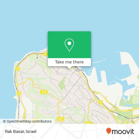 Rak Basar, שדרות בן גוריון המושבה הגרמנית, חיפה, 35021 map