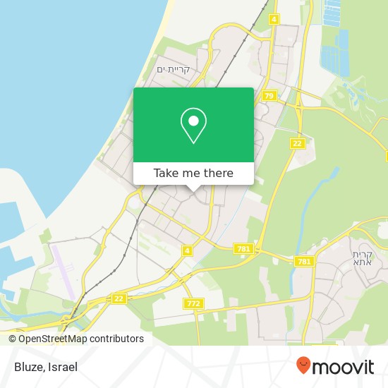 Карта Bluze, שדרות גושן משה קרית מוצקין, חיפה, 26313