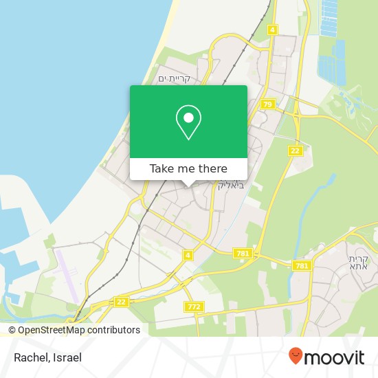Карта Rachel, שדרות קרן קימת לישראל קרית מוצקין, חיפה, 26000