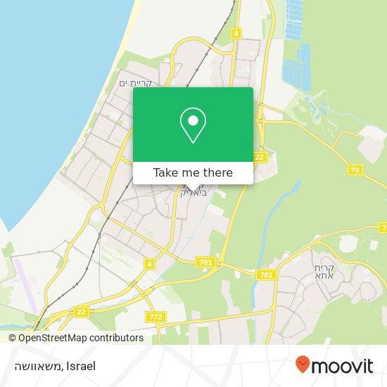 Карта משאוושה, כיכר יד לבנים קרית ביאליק, חיפה, 27000