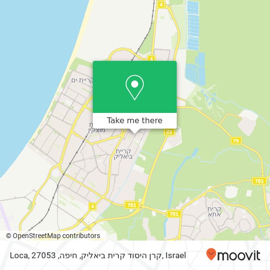 Карта Loca, קרן היסוד קרית ביאליק, חיפה, 27053