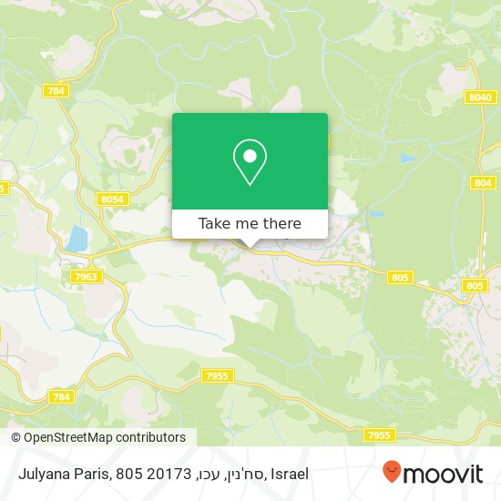 Карта Julyana Paris, 805 סח'נין, עכו, 20173
