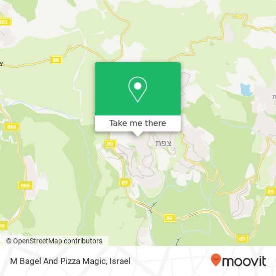 Карта M Bagel And Pizza Magic, ירושלים צפת, צפת, 13000