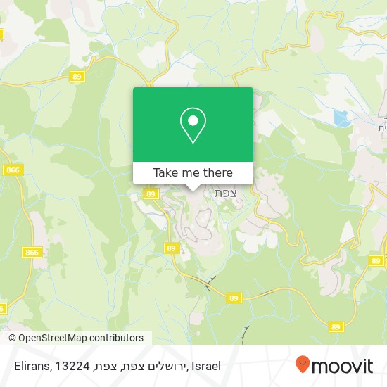 Карта Elirans, ירושלים צפת, צפת, 13224