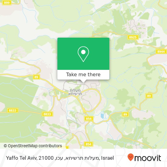 Yaffo Tel Aviv, מעלות תרשיחא, עכו, 21000 map