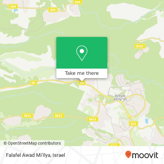 Falafel Awad Mi'Ilya, דרך מונפורט מעיליא, 25140 map