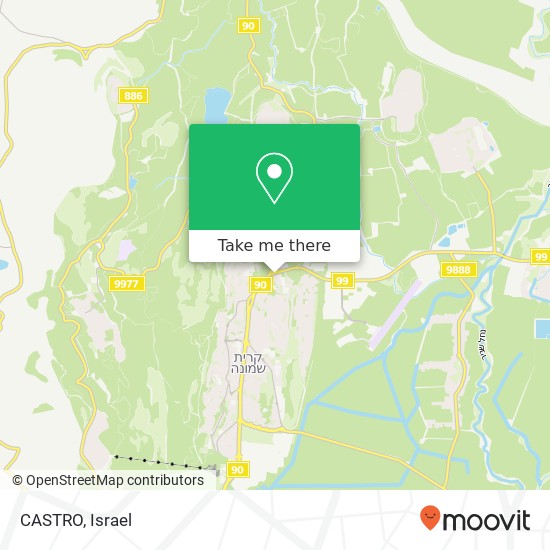 CASTRO, קרית שמונה, צפת, 11000 map