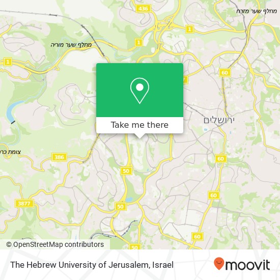 Карта The Hebrew University of Jerusalem