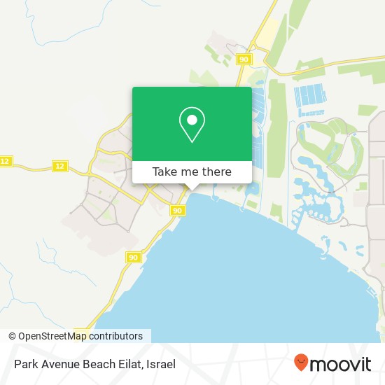 Park Avenue Beach Eilat map