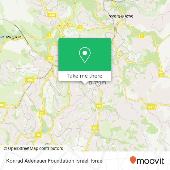 Карта Konrad Adenauer Foundation Israel