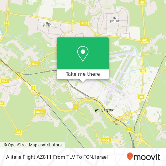 Alitalia Flight AZ811 From TLV To FCN map