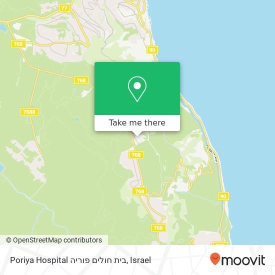 Poriya Hospital בית חולים פוריה map