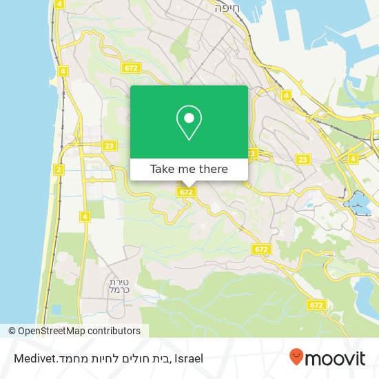 Medivet.בית חולים לחיות מחמד map