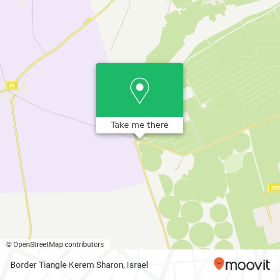 Border Tiangle Kerem Sharon map