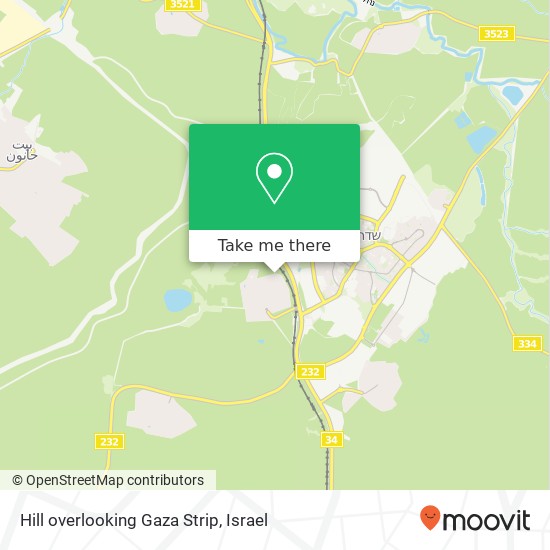 Hill overlooking Gaza Strip map