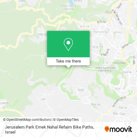 Jerusalem Park Emek Nahal Refaim Bike Paths map