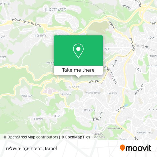 בריכת יער ירושלים map