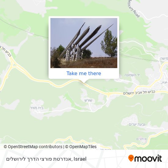Карта אנדרטת פורצי הדרך לירושלים