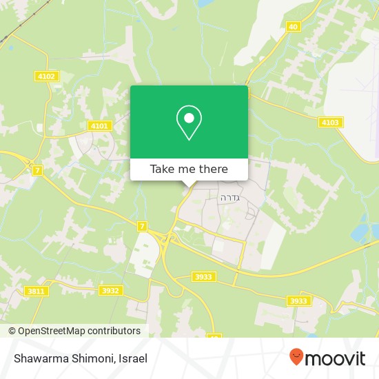 Карта Shawarma Shimoni