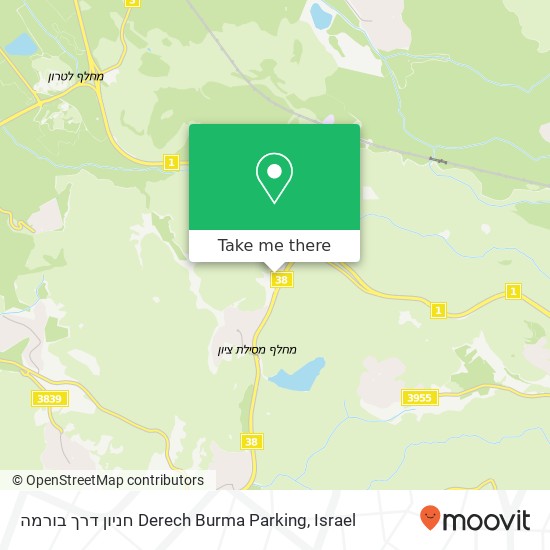 Карта חניון דרך בורמה Derech Burma Parking