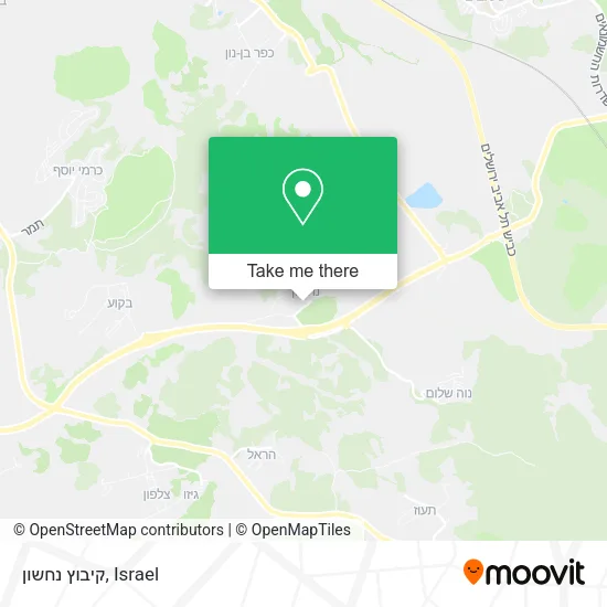 Карта קיבוץ נחשון