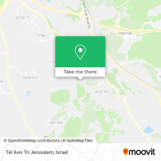 Карта Tel Aviv To Jerusalem