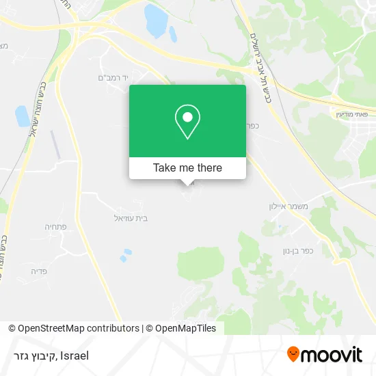 Карта קיבוץ גזר