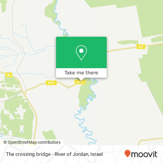 The crossing bridge - River of Jordan map